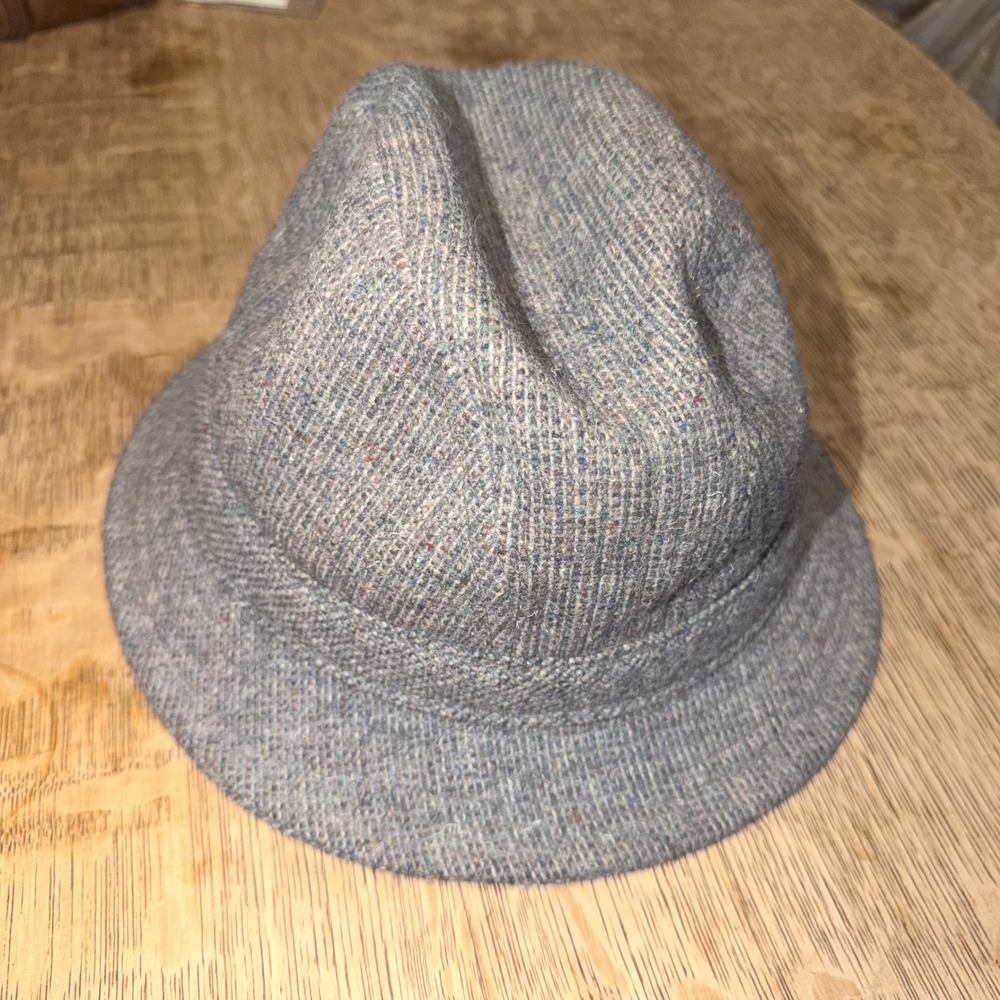 Pendleton Mens Grey Tweed Wool Fedora Hat Made in USA Pure Virgin Wool Large
